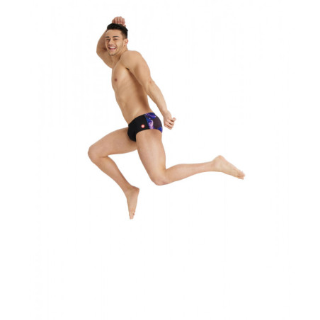 CRAZY ARENA Swim Low Waist Short Placement Black Multi - Boxer Natation Homme | Les4Nages