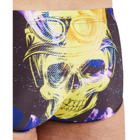 CRAZY ARENA Swim Low Waist Short Placement Black Multi - Boxer Natation Homme | Les4Nages