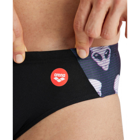 Arena CRAZY ARENA Swim Brief placement BLACK-MULTI - Maillot Natation Homme | Les4Nages