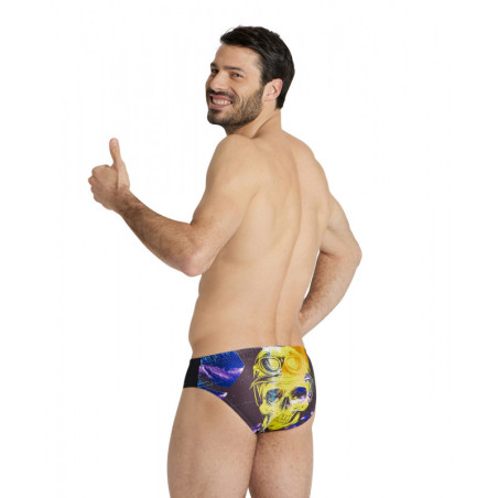 CRAZY ARENA Swim Brief placement BLACK-MULTI - Maillot Natation Homme | Les4Nages