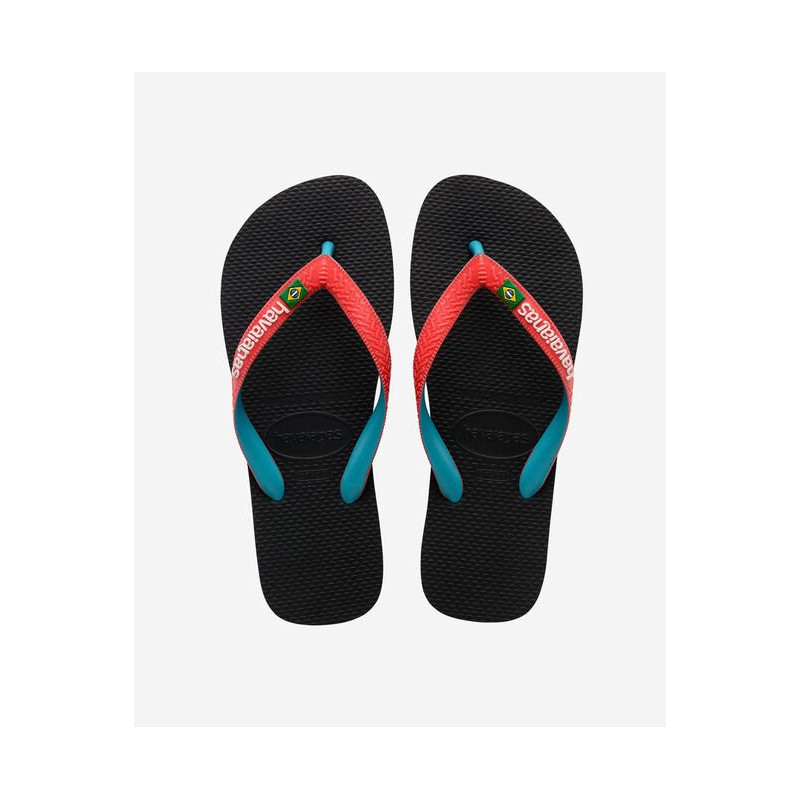 HAVAIANAS Brasil Mix Black/Red Ruby  - Tongs Unisex