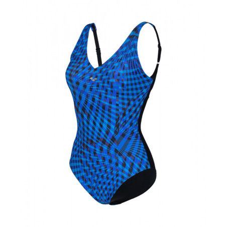 Arena Bodylift CLOE WING Back - Black Multi Black - Maillot Aquagym & Piscine Femme 1 pièce