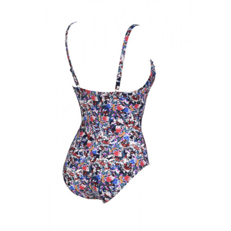 Arena BODYLIFT SWIMSUIT SIBILLA U BACK NAVY MULTI C-CUP - Maillot Aquagym & Piscine Femme 1 pièce | Les4Nages