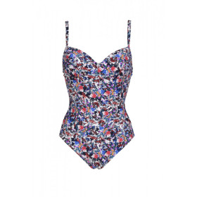Arena BODYLIFT SWIMSUIT SIBILLA U BACK NAVY MULTI C-CUP - Maillot Aquagym & Piscine Femme 1 pièce