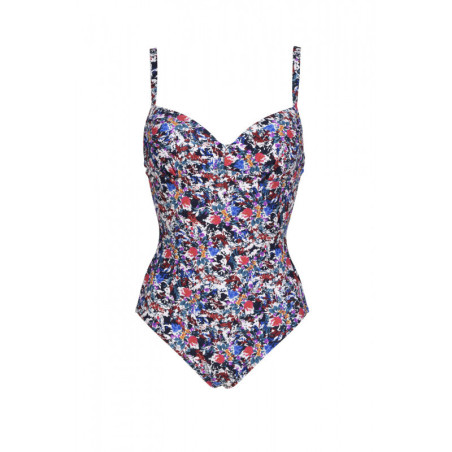 Arena BODYLIFT SWIMSUIT SIBILLA U BACK NAVY MULTI C-CUP - Maillot Aquagym & Piscine Femme 1 pièce | Les4Nages