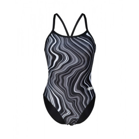 Arena Womens Swimsuit Challenge Back Marbled Black Black Multi -  Maillot Natation Femme 1 piece