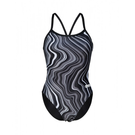 Arena Womens Swimsuit Challenge Back Marbled Black Black Multi - Maillot Natation Femme 1 piece | Les4Nages