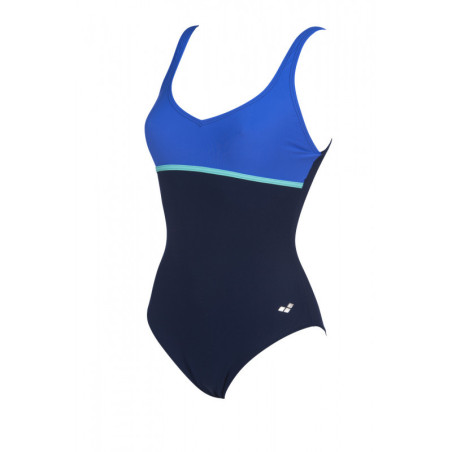 Arena Bodylift MIZUKI U Clip Back - NAVY-BRIGHT BLUE-MINT - Maillot Aquagym & Piscine Femme 1 pièce | Les4Nages