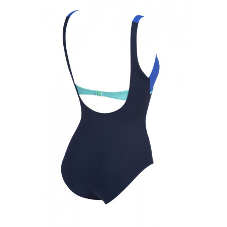 Arena Bodylift MIZUKI U Clip Back - NAVY-BRIGHT BLUE-MINT - Maillot Aquagym & Piscine Femme 1 pièce | Les4Nages