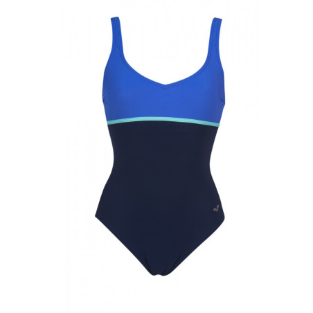 Arena Bodylift MIZUKI U Clip Back - NAVY-BRIGHT BLUE-MINT - Maillot Aquagym & Piscine Femme 1 pièce | Les4Nages