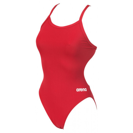 Arena TEAM SOLID Challenge Back  Red White - Maillot de bain femme 1 pièce