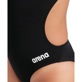 Arena TEAM SOLID Challenge Back  Black White - Maillot de bain femme 1 pièce