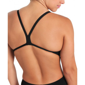 Arena TEAM SOLID Challenge Back  Black White - Maillot de bain femme 1 pièce