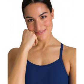 Arena TEAM SOLID Challenge Back Royal White - Maillot Natation Femme 1 piece