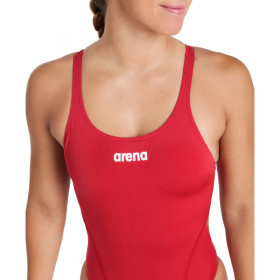 Arena TEAM SOLID SWIM TECH Red White - Maillot de bain femme 1 pièce