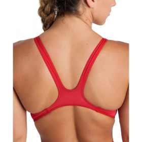 Arena TEAM SOLID SWIM TECH Red White - Maillot de bain femme 1 pièce