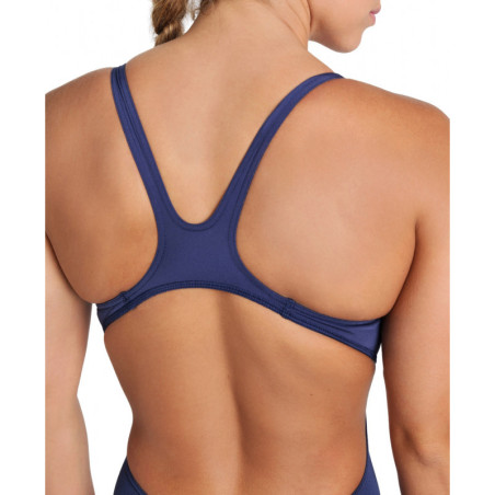 Arena TEAM SOLID SWIM TECH Navy White - Maillot Natation Femme 1 piece | Les4Nages