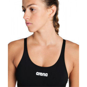 Arena TEAM SOLID SWIM TECH Black White - Maillot de bain femme 1 pièce