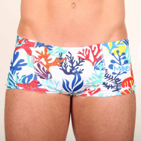 Mako CORAL WHITE Shorty - Boxer Natation Homme | Les4Nages