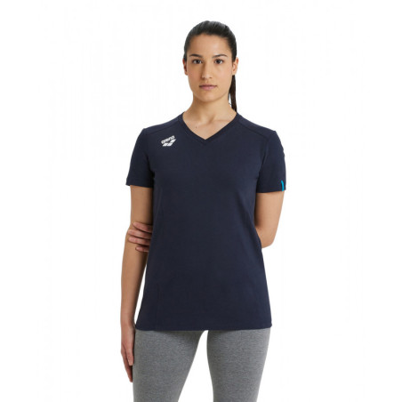 Tee shirt Femme Arena WOMEN’S TEAM T-SHIRT PANEL Navy | Les4Nages