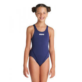 Arena Girls (6-14 ans) Team Swimsuit SOLID Swim Tech - Navy  White - Maillot Fille Natation