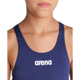 Arena Girls (6-14 ans) Team Swimsuit SOLID Swim Tech - Navy  White - Maillot Fille Natation