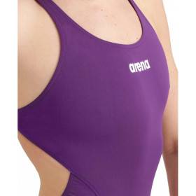 Arena TEAM SOLID SWIM TECH Plum White - Maillot Natation Femme 1 piece