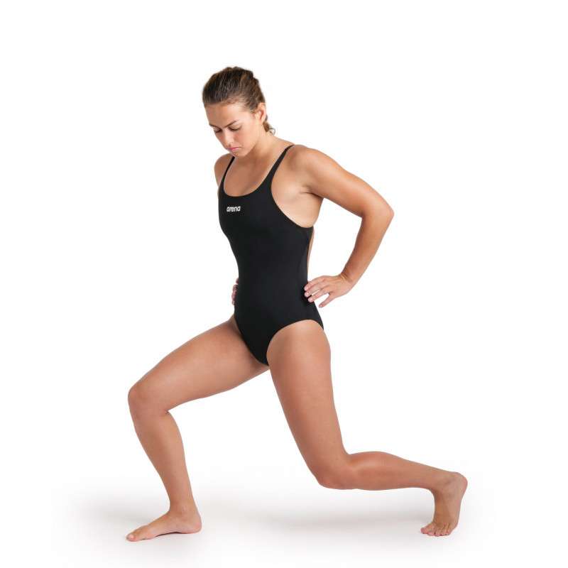 Arena TEAM SWIMSUIT SWIM PRO SOLID Black White - Maillot de bain femme 1 pièce