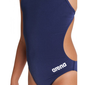 Arena Girls (6-14 ans) Team Swimsuit SOLID Challenge Back - Navy White - Maillot Fille Natation