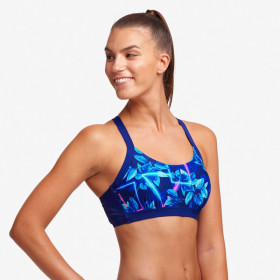 Funkita Leaf Laser Crop Top  / Still Black Hipster Bas  - Maillot de bain Natation Femme 2 pieces