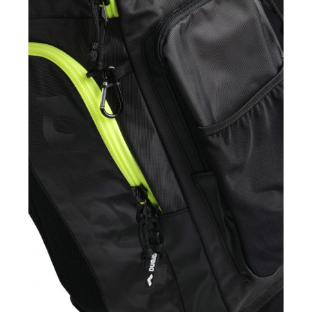 ARENA Spiky 3 Backpack 45 litres - Dark Smoke Neon Yellow - Sac à Dos Natation, Sport et Piscine | Les4Nages