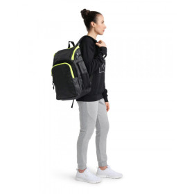 ARENA Spiky 3 Backpack 35 Dark Smoke Neon Yellow - Sac à Dos Natation & Piscine