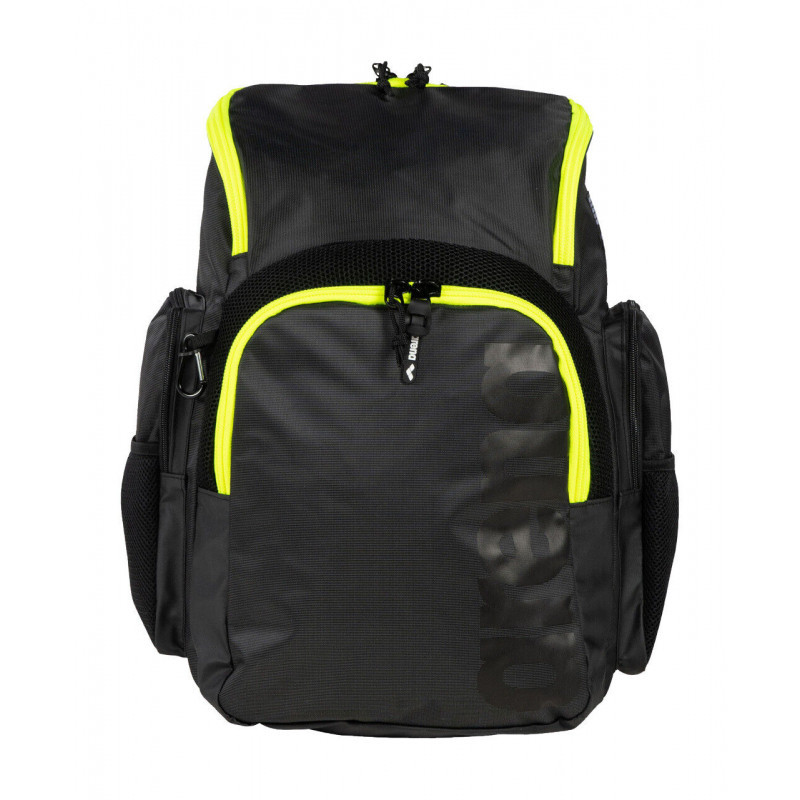 ARENA Spiky 3 BACKPACK 35 Dark Smoke Neon Yellow - Sac à Dos Natation & Piscine | Les4Nages