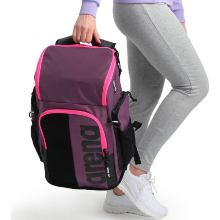 ARENA Spiky 3 Backpack 35 Plum Neon Pink - Sac à Dos Natation & Piscine | Les4Nages