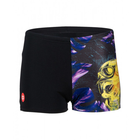 ARENA Boxer Boy's (6-14 ans) BOY'S CRAZY Swim Short Placement Black Multi | Les4Nages