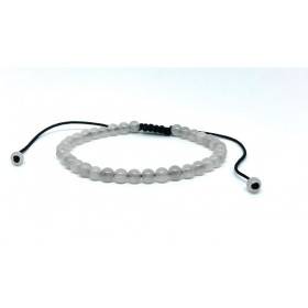 Bracelet Pierres Naturelles AJUSTABLE 4mm - Quartz rose - KIREI PARIS BIJOUX