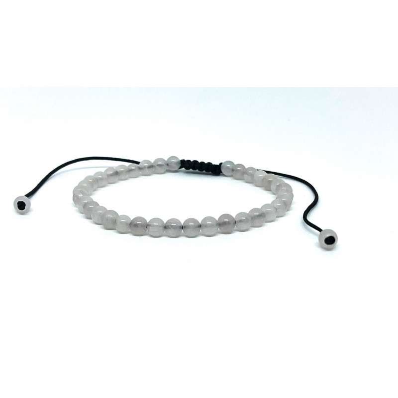 Bracelet Pierres Naturelles AJUSTABLE 4mm - Quartz rose - KIREI PARIS BIJOUX