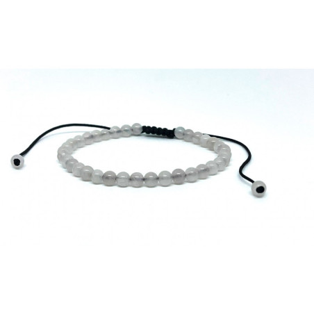 Bracelet Pierres Naturelles AJUSTABLE 4mm - Quartz rose - KIREI PARIS BIJOUX