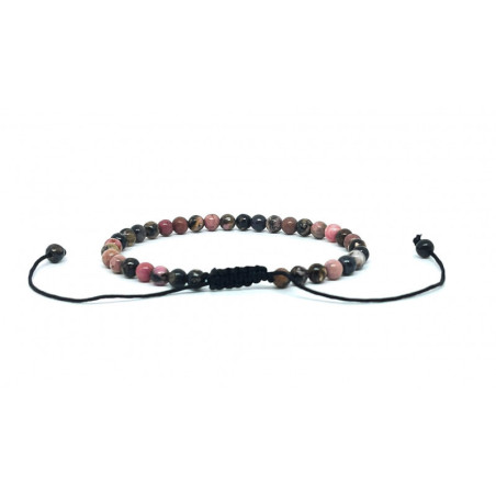 Bracelet Pierres Naturelles AJUSTABLE 4mm - Rhodonite - KIREI PARIS BIJOUX