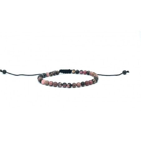 Bracelet Pierres Naturelles AJUSTABLE 4mm - Rhodonite - KIREI PARIS BIJOUX | Les4Nages