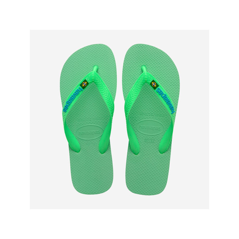 HAVAIANAS  Brasil Logo Green  - Tongs Unisex