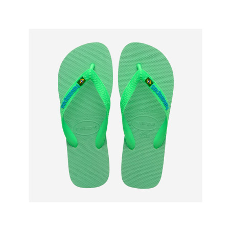 HAVAIANAS  Brasil Logo Green  - Tongs Unisex