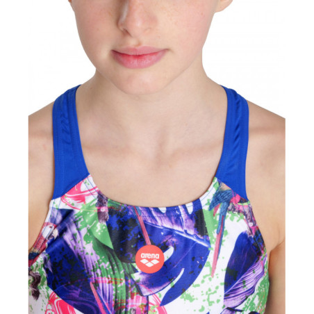 Arena Girls (6-14 ans) Crazy Swimsuit Swim Pro Back AO - Neon Blue Multi | Les4Nages