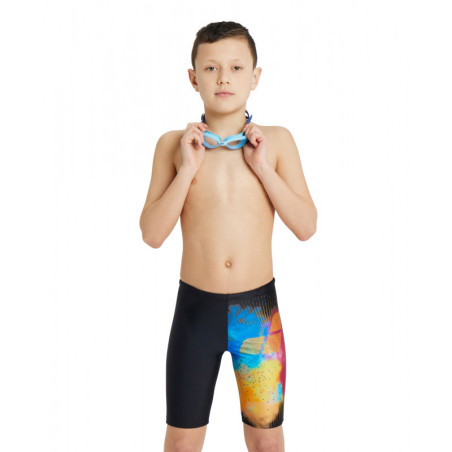 ARENA Boy's (6-14 ans) Swim Jammer Placement Black Multi | Les4Nages