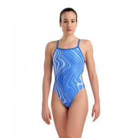 Arena Womens Swimsuit Challenge Back Marbled Royal Royal Multi -  Maillot Natation Femme 1 piece