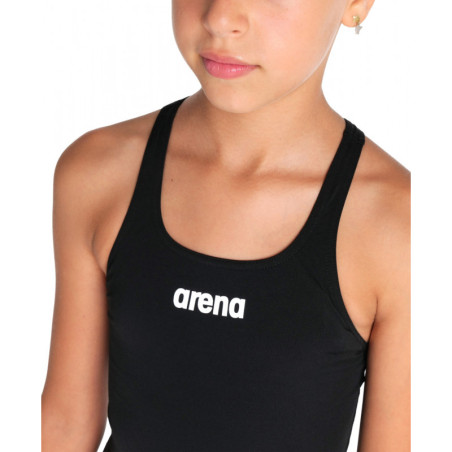 Arena Solid Team Swim Pro - Black White - Maillot Fille Natation