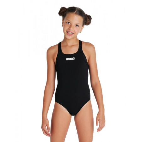 Arena Solid Team Swim Pro - Black White - Maillot Fille Natation | Les4Nages