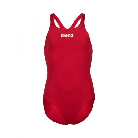 Arena Solid Team Swim Pro - Red White - Maillot Fille Natation