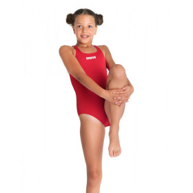 Arena Solid Team Swim Pro - Red White - Maillot Fille Natation