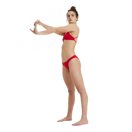 Haut de Maillot 2 pièces ARENA SOLID Team Swim Top Red | Les4Nages